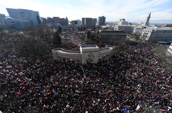DENVER, CO - January 21: Tens of thousands in Civic Center Park for the Women's March on Denver January 21, 2017. (Photo by Andy Cross/The Denver Post)